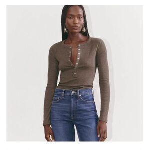 Everlane Luxe Rib Henley long sleeve